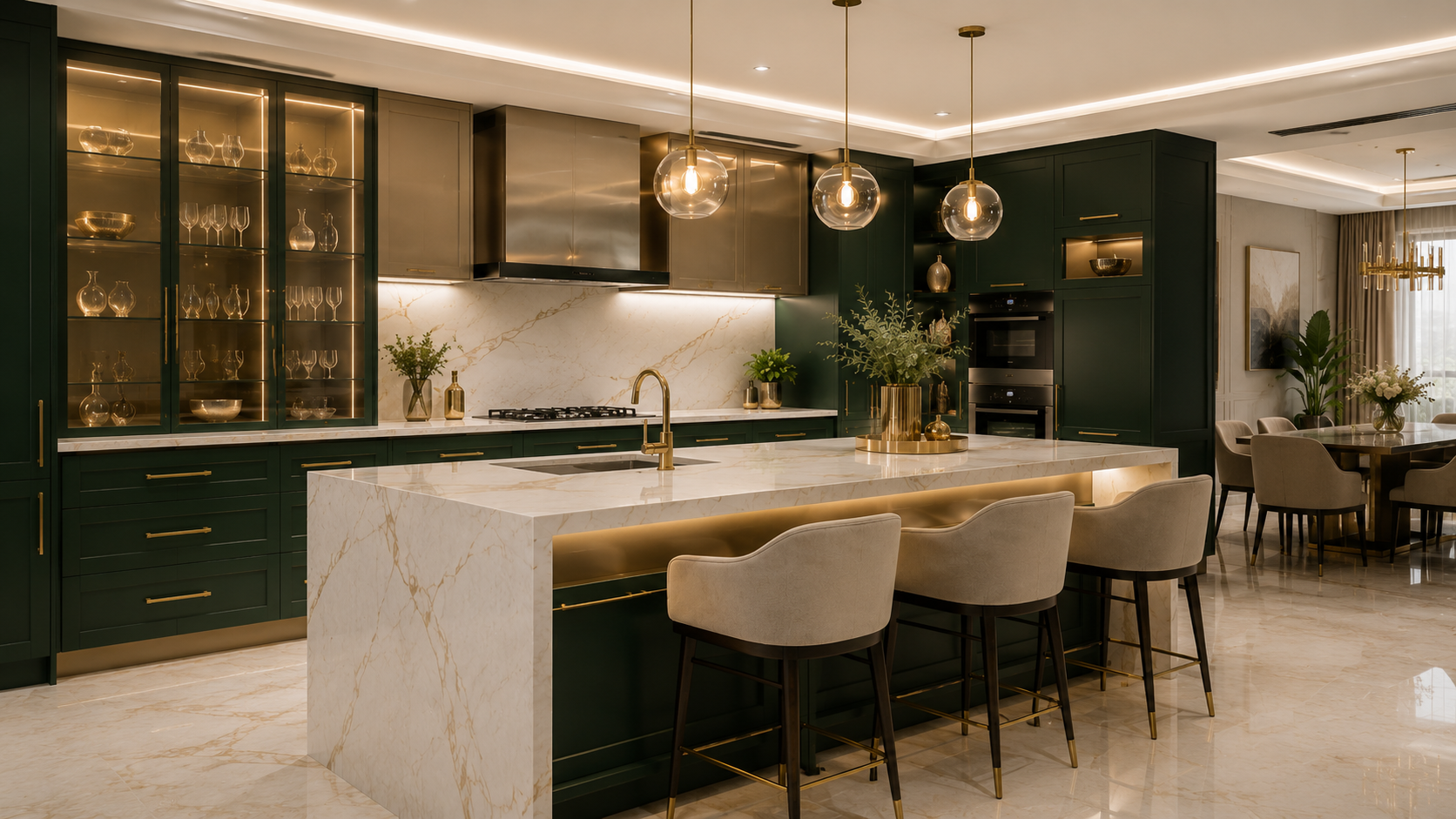 Luxury bespoke kitchen installation in Abu Dhabi